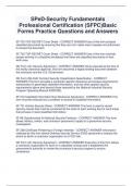 SPeD-Security Fundamentals  Professional Certification &lpar;SFPC&rpar;Basic  Forms Practice Questions and Answers