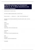 AAMI Microbiology for Embalmers Weeks 9, 10, 11 Exam Questions and Correct Answers