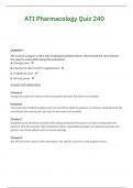 Review ATI Pharmacology Quiz 240