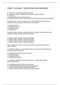 FNDH 115 EXAM 1 QUESTIONS AND ANSWERS