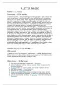 Notes for 'A letter to God', Class 10 english literature