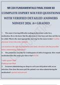 NR 224 FUNDAMENTALS FINAL EXAM 60 COMPLETE EXPERT SOLVED QUESTIONS WITH VERIFIED DETAILED ANSWERS NEWEST 2024. A+ GRADED