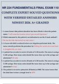 NR 224 FUNDAMENTALS FINAL EXAM 110 COMPLETE EXPERT SOLVED QUESTIONS WITH VERIFIED DETAILED ANSWERS NEWEST 2024. A+ GRADED