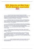 HESI: Maternity and Med Surg. / NCLEX Strategies examination 2024