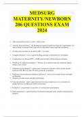 MEDSURG MATERNITY/NEWBORN 206 QUESTIONS EXAM 2024