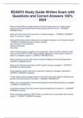 RDAEF2 Study Guide Written Exam with  Questions and Correct Answers 100&percnt;  2024