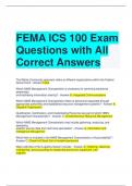 FEMA ICS 100 Exam Questions with All Correct Answers