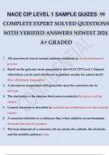 NACE CIP LEVEL 1 SAMPLE QUIZES 99 COMPLETE EXPERT SOLVED QUESTIONS WITH VERIFIED ANSWERS NEWEST 2024. A+ GRADED.