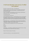 LCQ Exam Questions And Answers &lpar;Verified And Updated&rpar;