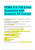 FEMA ICS 100 Exam Questions with Answers All Correct