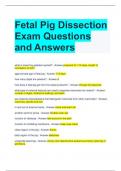 Fetal Pig Dissection Exam Questions and Answers
