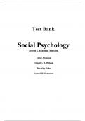 Test Bank Social Psychology Canadian Edition 7th Canadian Edition Elliot Aronson. Isbn.9780137637867 - Chapters 1-12.