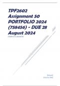TPF2602 Assignment 50 PORTFOLIO 2024 &lpar;758456&rpar; - DUE 28 August 2024