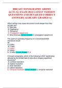 BREAST SONOGRAPHY ARDMS ACTUAL EXAM 2024 LATEST VERSION QUESTIONS AND DETAILED CORRECT ANSWERS&vert; ALREADY GRADED A&plus;