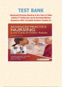 TEST BANK Advanced Practice Nursing in the Care of Older Adults 2nd Edition by Laurie Kennedy-Malone Questions With Complete Solution Graded A+