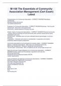 M-100 The Essentials of Community  Association Management &lpar;Cert Exam&rpar; Latest
