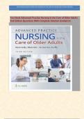 Test Bank Advanced Practice Nursing in the Care of Older Adults 3nd Edition Questions With Complete Solution Graded A+