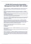 CAI-M-100 Community Association  Management Exam Q&A 100&percnt; Verified