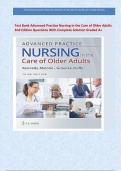 Test Bank Advanced Practice Nursing in the Care of Older Adults 3nd Edition Questions With Complete Solution Graded A+