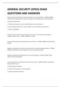 GENERAL SECURITY (SPED) EXAM QUESTIONS AND ANSWERS