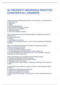 NJ PROPERTY INSURANCE PRACTICE EXAM WITH ALL ANSWERS