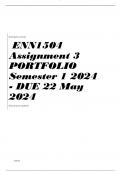 ENN1504 Assignment 3 PORTFOLIO Semester 1 2024 - DUE 22 May 2024