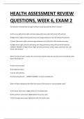 HEALTH ASSESSMENT REVIEW QUESTIONS, WEEK 6, EXAM 2 