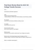 ACA 122 College Transfer Success