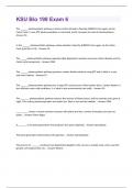 KSU Bio 198 Exam 6 Questions and Answers 2024;full solution pack