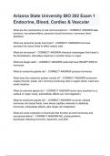 Arizona State University BIO 202 Exam 1 Endocrine&comma; Blood&comma; Cardiac & Vascular