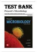 Test Bank for Prescott's Microbiology 12th Edition by Joanne Willey  9781264088393, Chapter 1-42 Complete Guide.