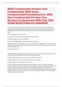 HESI Fundamentals Practice Test, Fundamentals HESI Exam, Fundamentals/Foundations/H.A. HESI, Hesi Fundamentals Practice Test, Nursing Fundamentals HESI Prep 2024 EXAM QUESTIONS AD ANSWERS