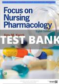 Test Bank Focus on Nursing Pharmacology8th Edition  by Amy Karch || FULLY COVERED|| LATEST VERSION