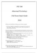 (ASU) PSY 366 Abnormal Psychology Fall Exam Study Guide 2024.