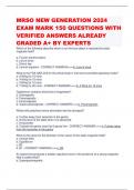 MRSO NEW GENERATION 2024 EXAM MARK 150 QUESTIONS WITH VERIFIED ANSWERS ALREADY GRADED A&plus; BY EXPERTS 