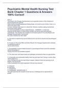 Psychiatric Mental Health Nursing Test Bank Chapter 1 Questions & Answers 100% Correct!