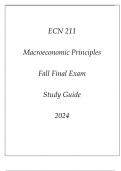 (ASU) ECN 211 Macroeconomic Principles Fall Final Exam Study Guide 2024