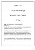 (ASU) BIO 188 General Biology Final Exam Guide 2024