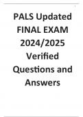 PALS Updated FINAL EXAM 2024/2025 Verified Questions and Answers