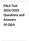 PALS Test 2024/2025 Questions and Answers  50 Q&A