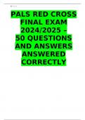 PALS RED CROSS FINAL EXAM 2024/2025 –  50 QUESTIONS AND ANSWERS ANSWERED CORRECTLY