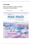 Test Bank - Henke's Med-Math Dosage-Calculation, Preparation, and Administration, 10th Edition (Buchholz, 2023), Instant download  All Chapters 