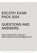 ESC3701 Exam pack 2024(Questions and answers)