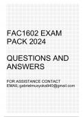 FAC1602 Exam pack 2024(Questions and answers)