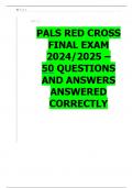 PALS RED CROSS FINAL EXAM 2024-2025 – 50 QUESTIONS AND ANSWERS ANSWERED