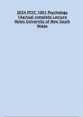 2024 PSYC 1001 Psychology 1Aactual complete Lecture Notes University of New South Wales
