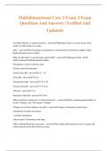 Multidimensional Care 2 Exam 2 Exam Questions And Answers &lpar;Verified And Updated&rpar;
