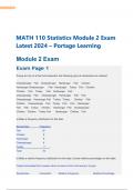 MATH 110 Statistics Module 2 Exam Latest 2024 – Portage Learning.