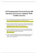 ATI Fundamentals Proctored Exam 100 Questions and Answers updated (With Verified Answers)