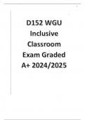D152 WGU Inclusive Classroom Exam Graded A+ 2024/2025